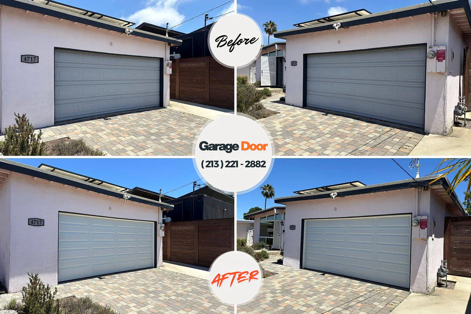 Before and after: garage door repair Nickerson, KS